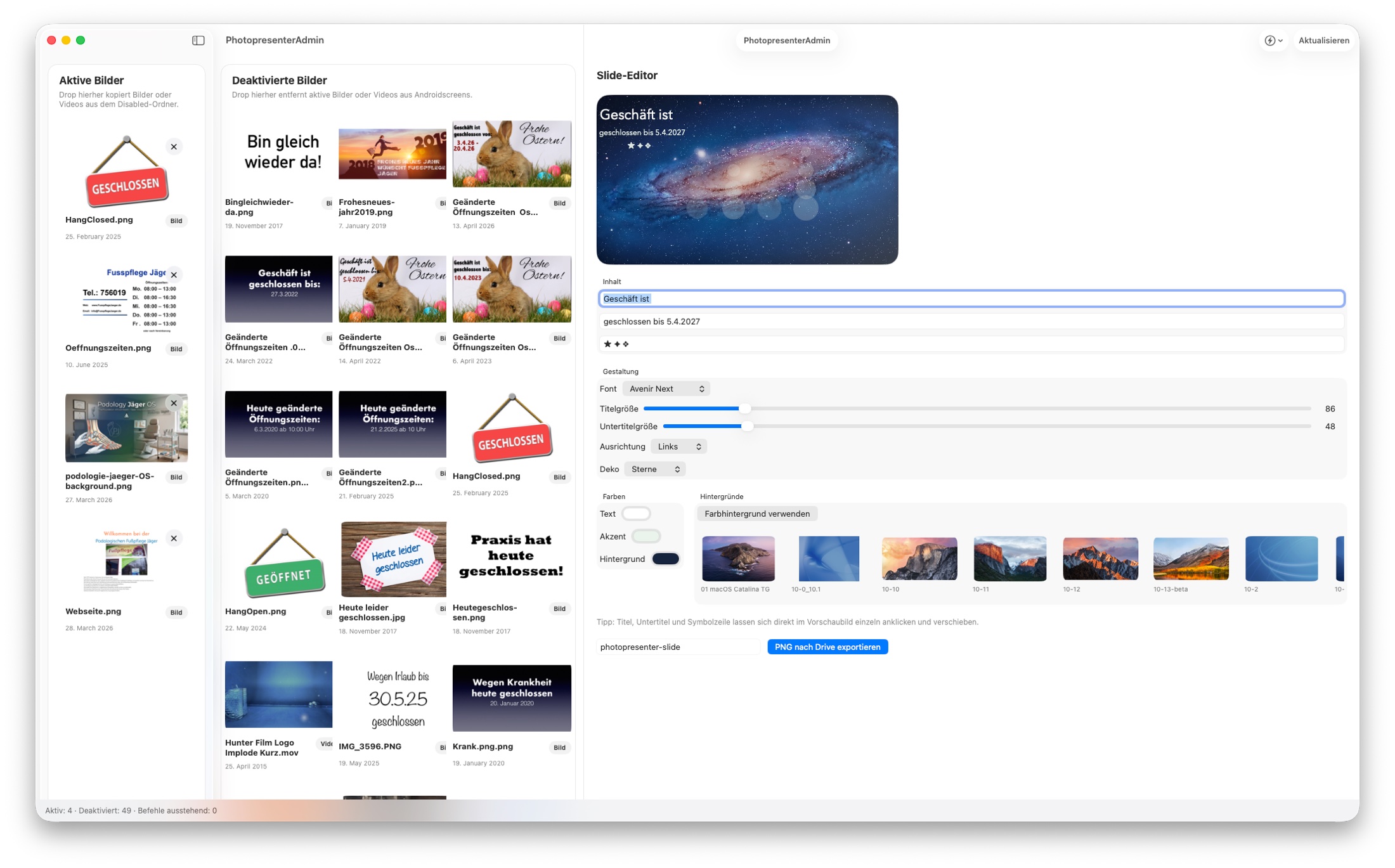 PhotopresenterAdmin Screenshot 1